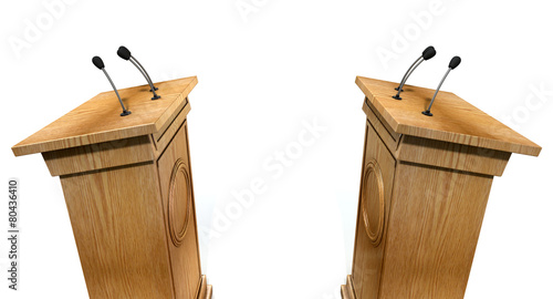 фотографія Opposing Debate Podiums
