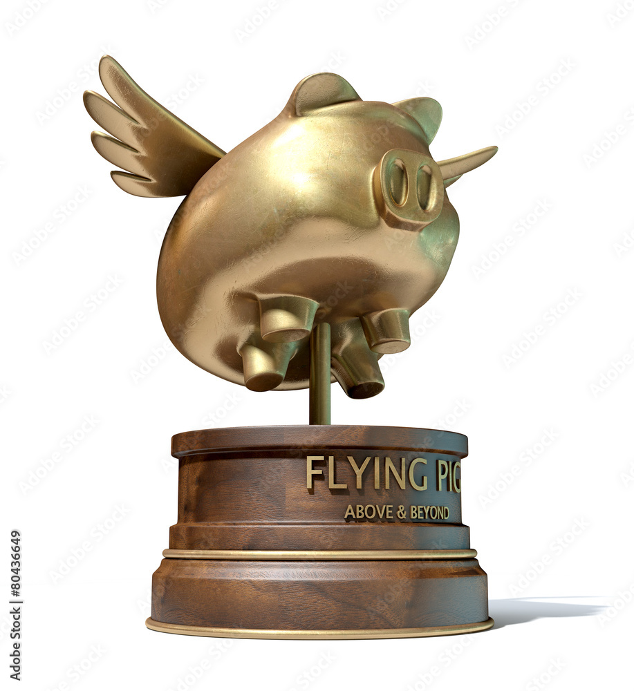 Flying Pig Trophy Award Stock Photo | Adobe Stock