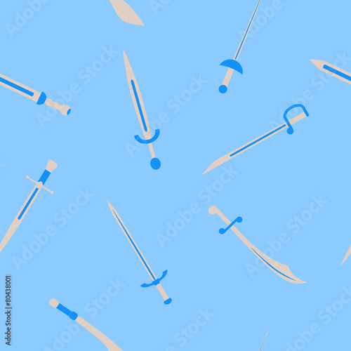 Seamless background with swords