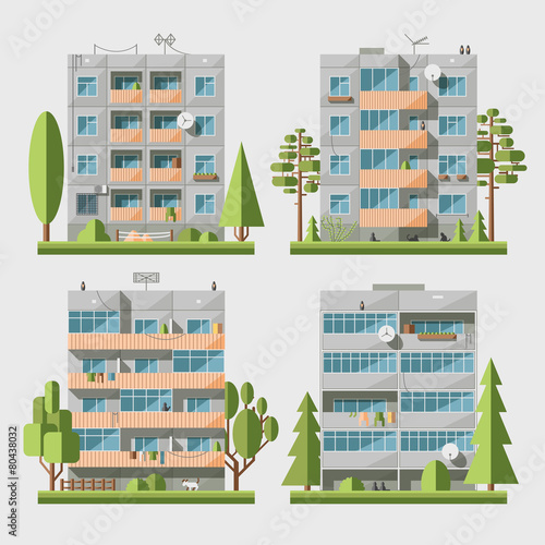 Panel houses flat set2