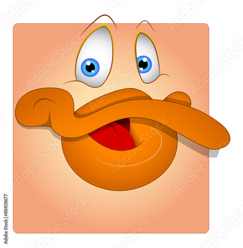 Funny Duck Face Cartoon Smiley