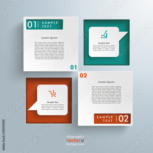 Square Holes 2 Speech Bubbles Infographic