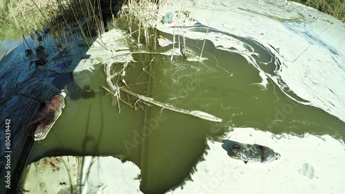 Wastewater with foam photo