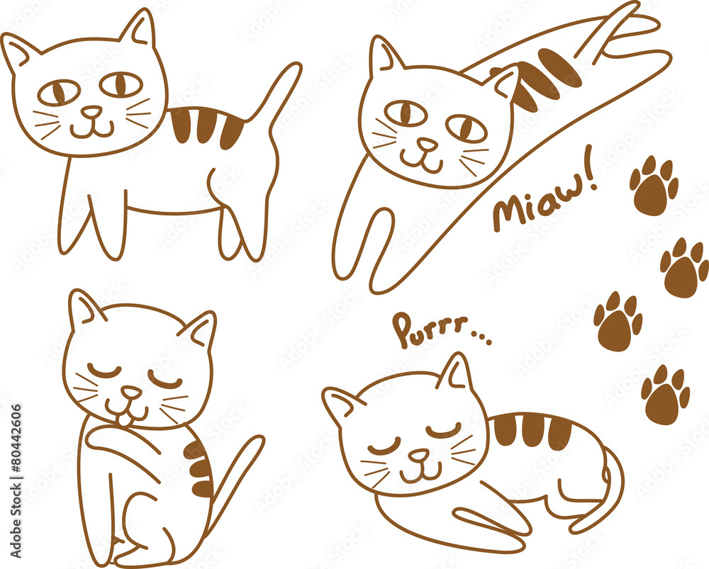 set of cute cat set of cute cat
