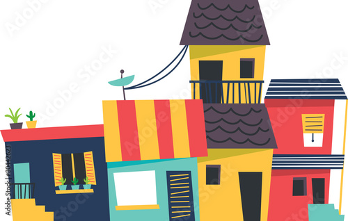 cartoon house isolated on white background