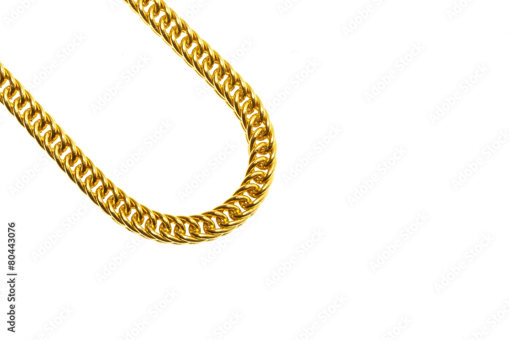 Gold necklace isolated on white Gold necklace isolated on white