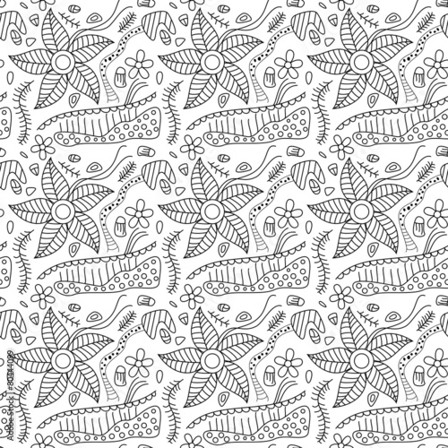 Floral doodles pattern