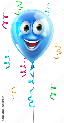 Blue cartoon balloon character