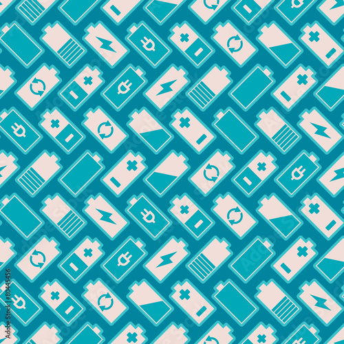 Seamless background with batteries