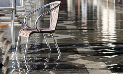 chair during the flood in Venice