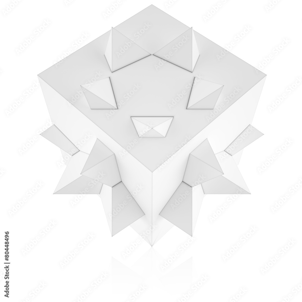 Obraz premium Balancing 3d cube with cusps for design. 3d illustration