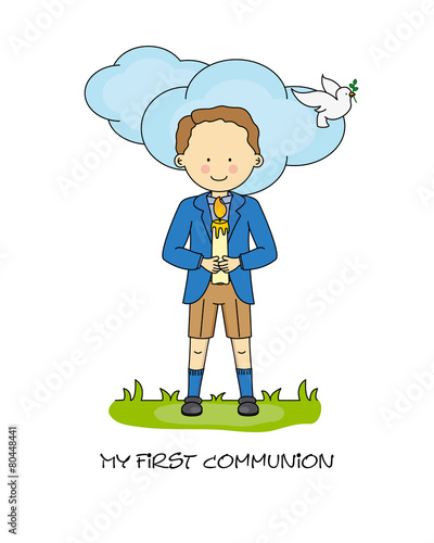 Boy First Communion card
