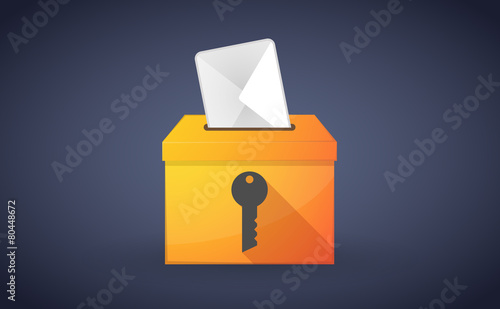 Ballot box with a vote and a key
