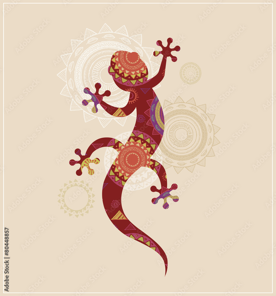 custom made wallpaper toronto digitalBohemian, Tribal, Ethnic background with lizard icon