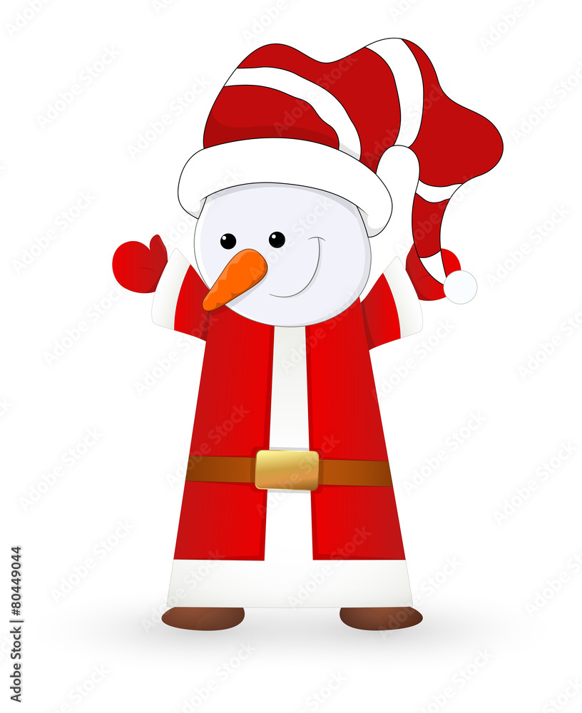 Fototapeta premium Happy Snowman Santa