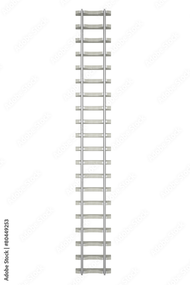 Direct railway isolated on white background, top view. Direct railway isolated on white background, top view.