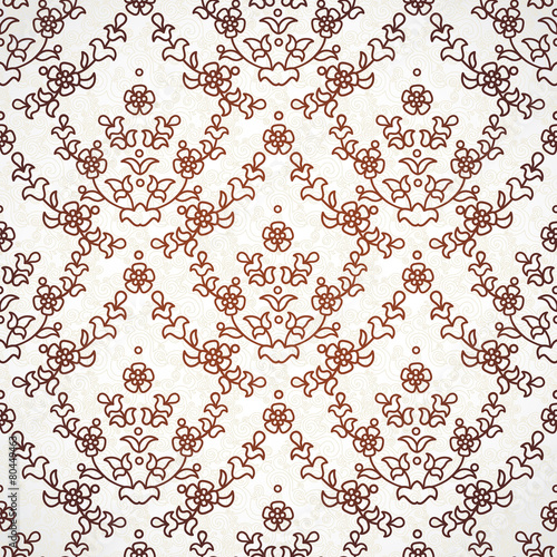 Vector seamless pattern in Eastern style.