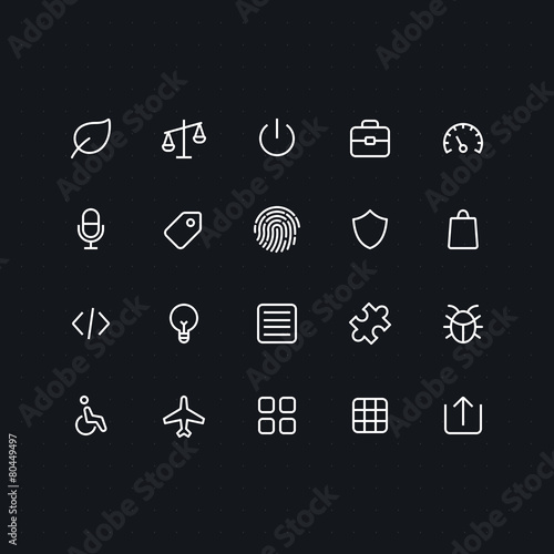 Outline vector icons for web and mobile