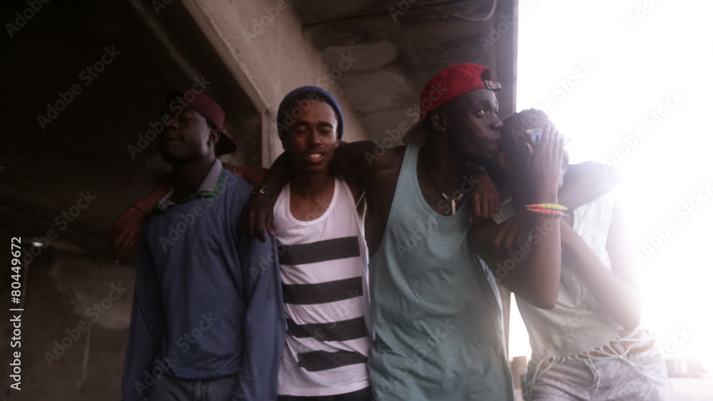 custom made wallpaper toronto digitalTeenage African American couple hanging out with friends