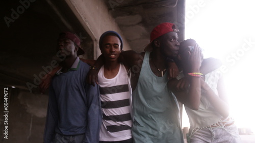 Wallpaper Mural Teenage African American couple hanging out with friends Torontodigital.ca