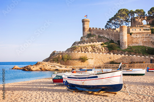 Fotografie, Obraz Mediterranean village of Tossa de Mar,Spain