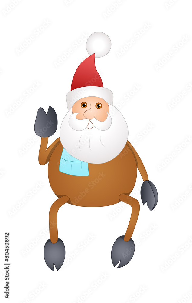 Reindeer Santa Character Vector Reindeer Santa Character Vector