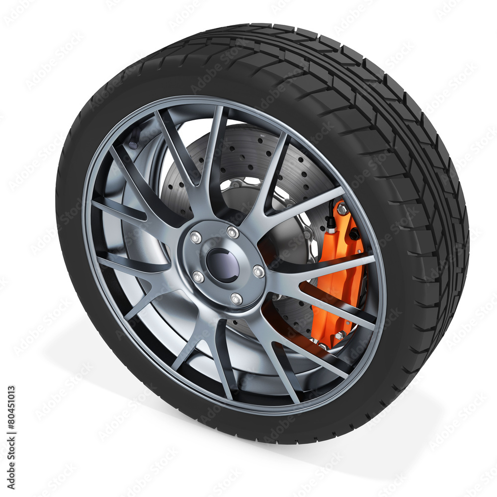 3d detailed car wheel