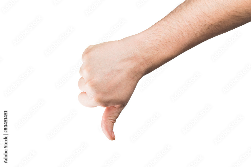 finger down isolated on a white bakground finger down isolated on a white bakground