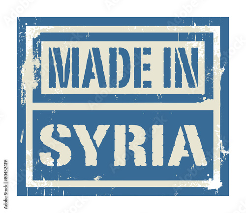Abstract stamp or label with text Made in Syria
