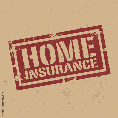Abstract stamp or label with text Home Insurance