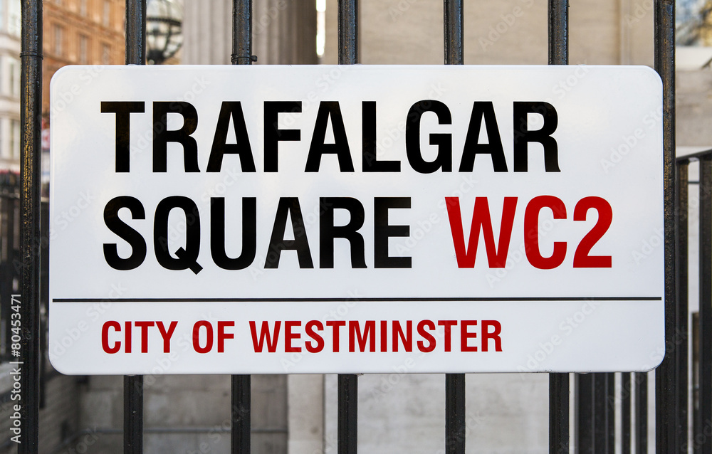 Trafalgar Square Sign in London