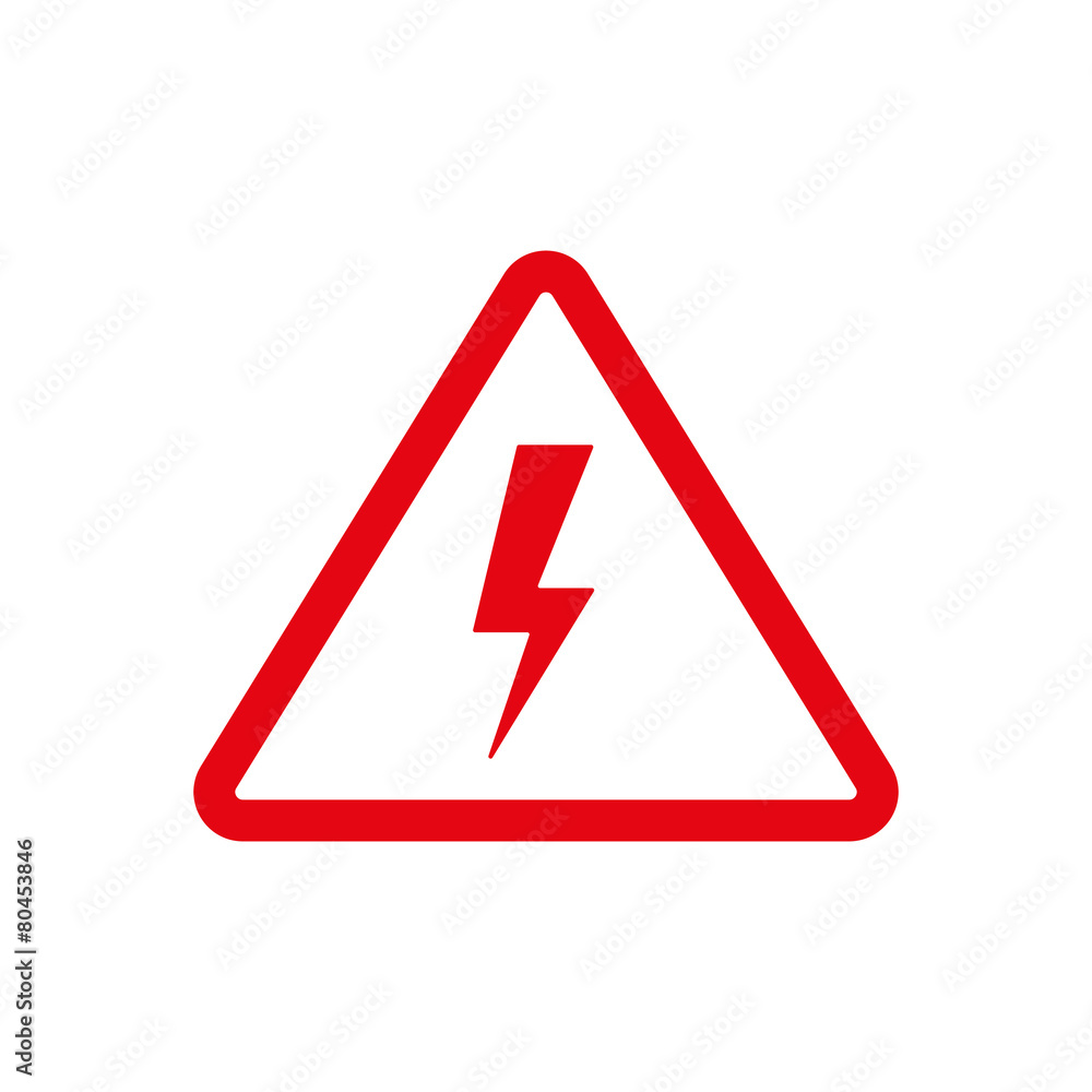 The lightning icon. Danger symbol. Flat The lightning icon. Danger symbol. Flat