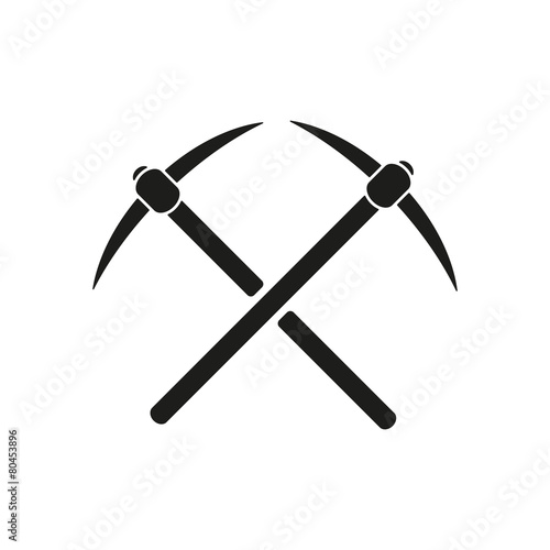 The pick icon. Pickax symbol. Flat