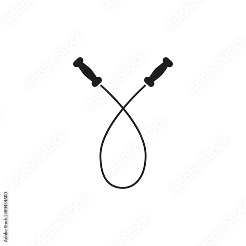 The skipping rope icon. Jumping-rope symbol. Flat