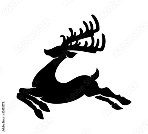 Reindeer Running Silhouette