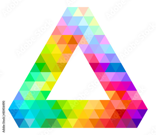 Optical Illusion Triangle Of Tribar Color Palette Guide Vector photo