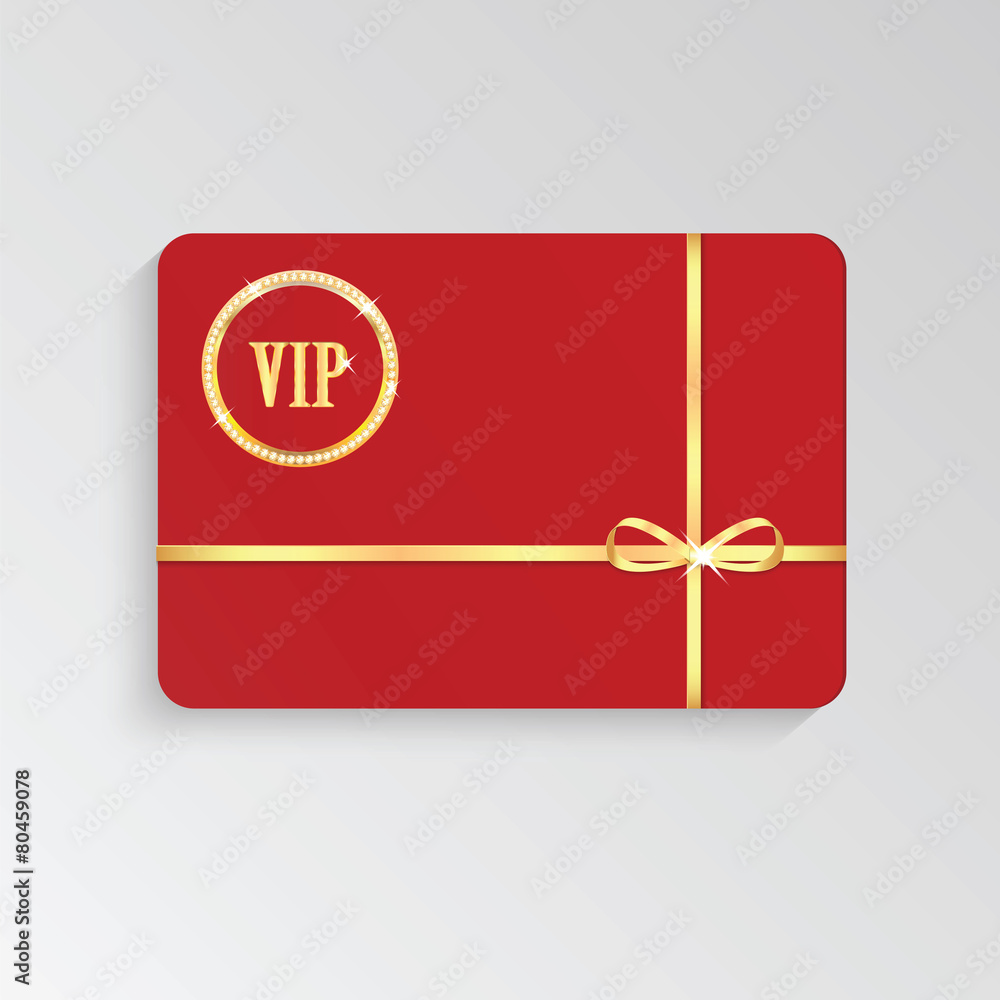 Gold VIP cards with shiny letters and ribbon Gold VIP cards with shiny letters and ribbon