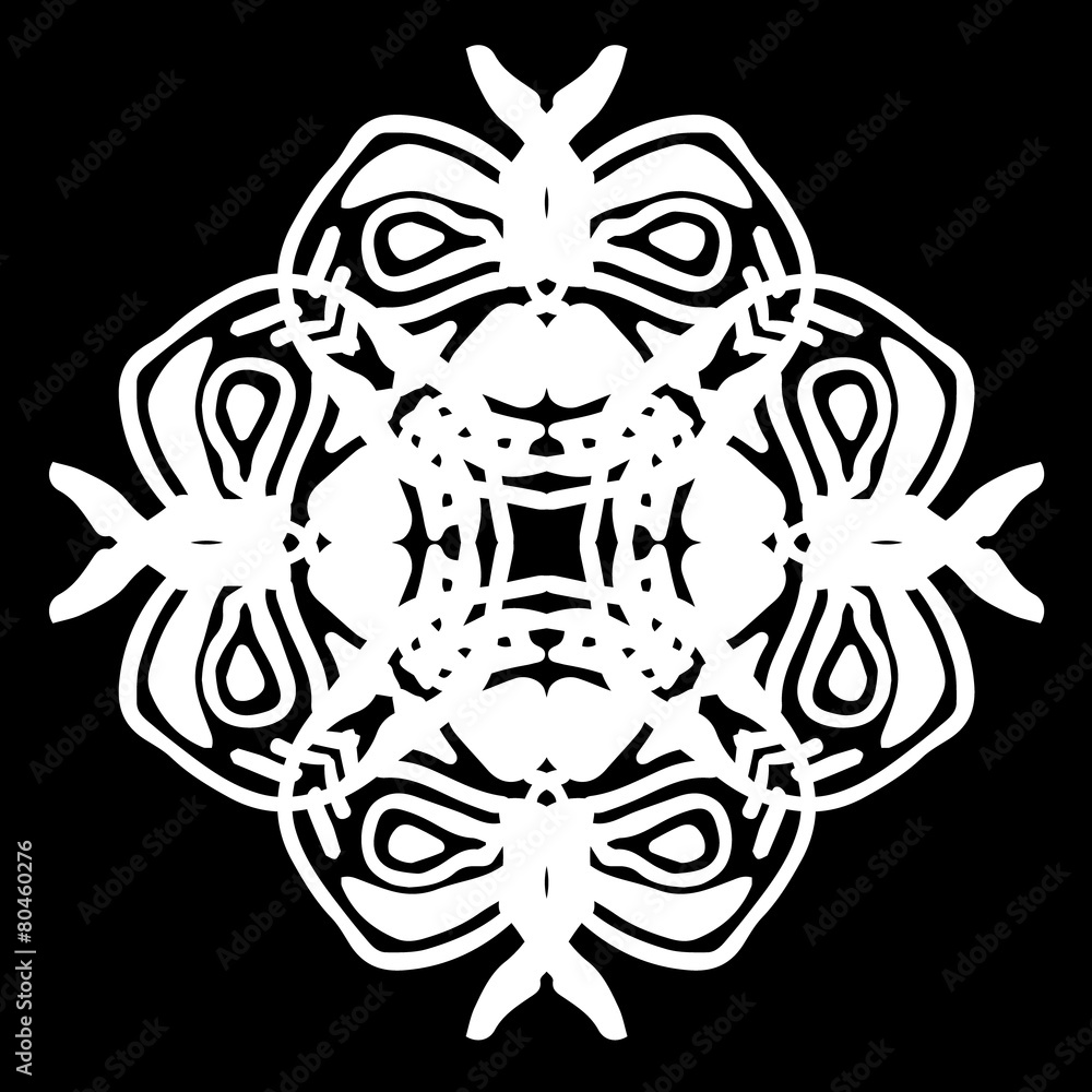Obraz premium Abstract ornament, stencil round pattern, decor element, vector