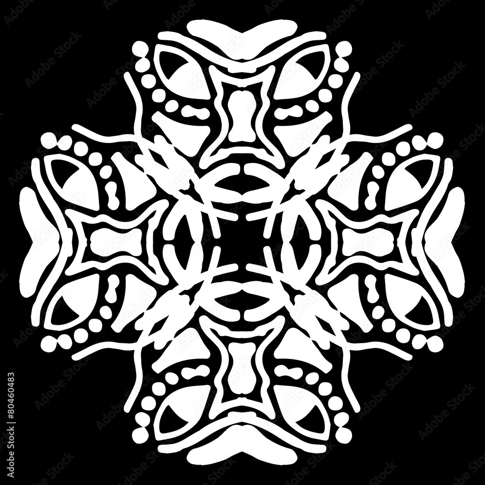 Obraz premium Abstract ornament, stencil round pattern, decor element, vector