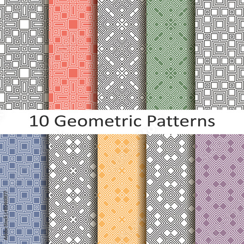 set of ten geometric patterns