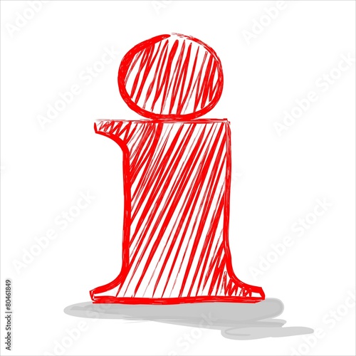 Informationszeichen Skizze Zeichnung rot weiß