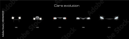 Evolution cars. Vector illustration.
