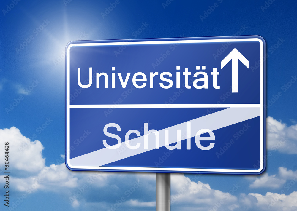 Universität Schule Student Schild Universität Schule Student Schild