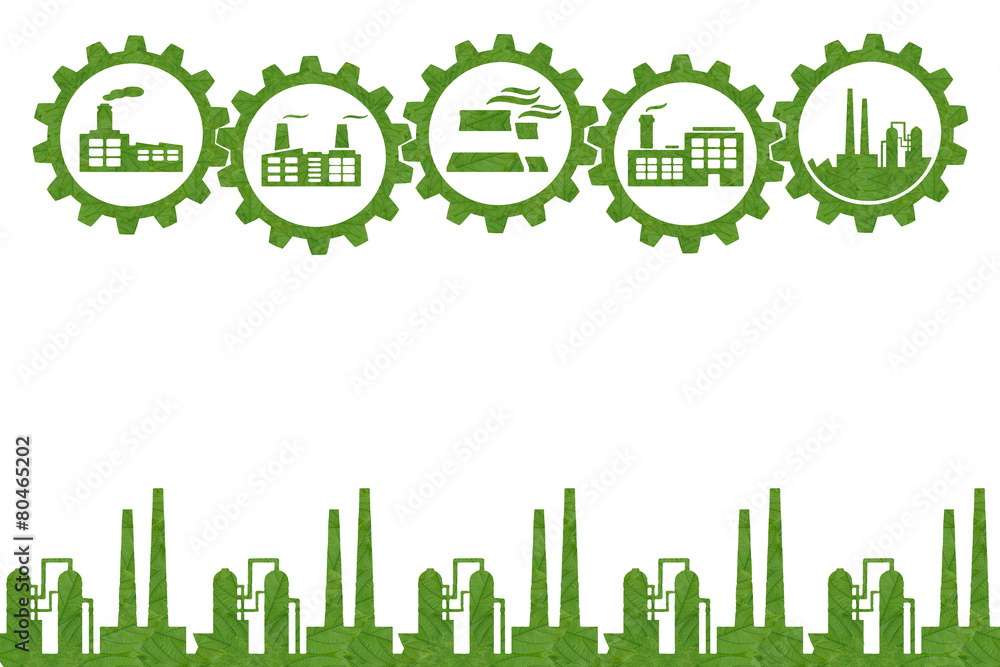 Idea icon Industrial concept.(Create from green leaf) Idea icon Industrial concept.(Create from green leaf)