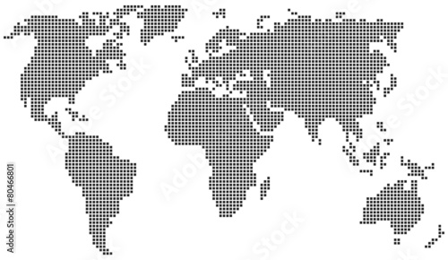 World map consisting of squares