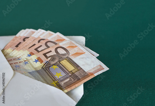 Konstfotografi banknotes in an envelope 50 euro