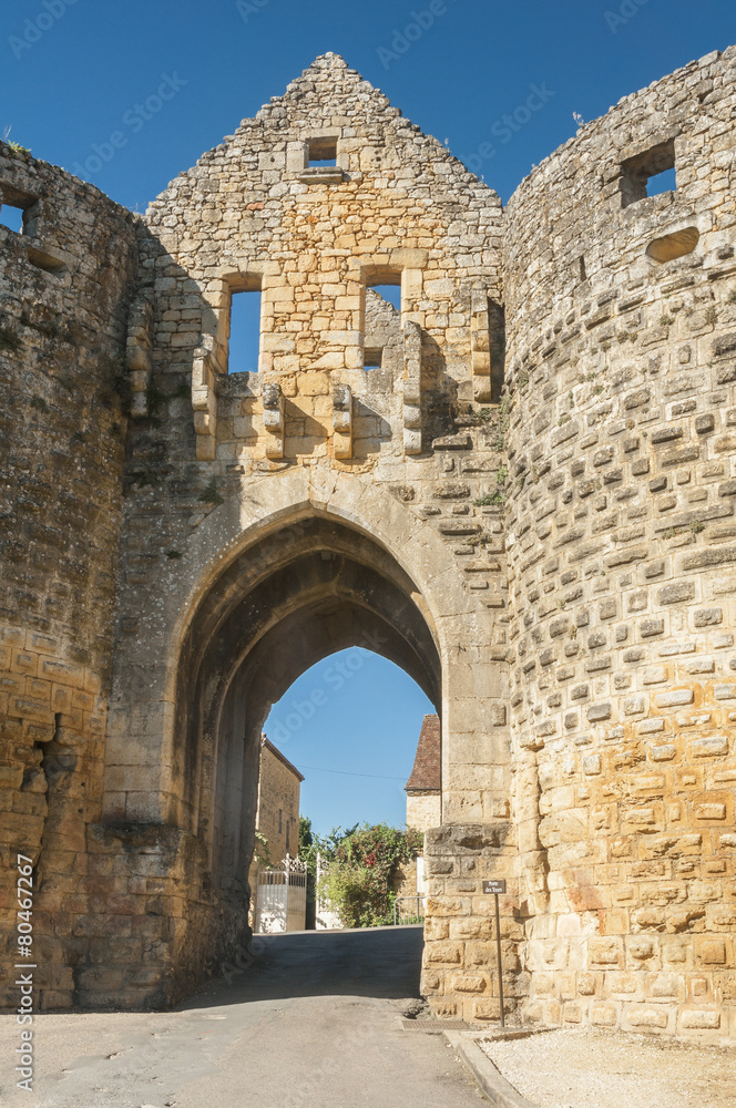 Porte des Tours (Tower Gate) of Domme, Dordogne (France)