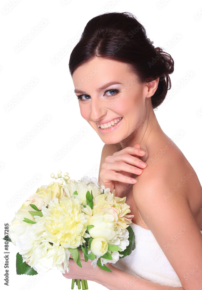 Portrait of a young beautiful bride. Portrait of a young beautiful bride.