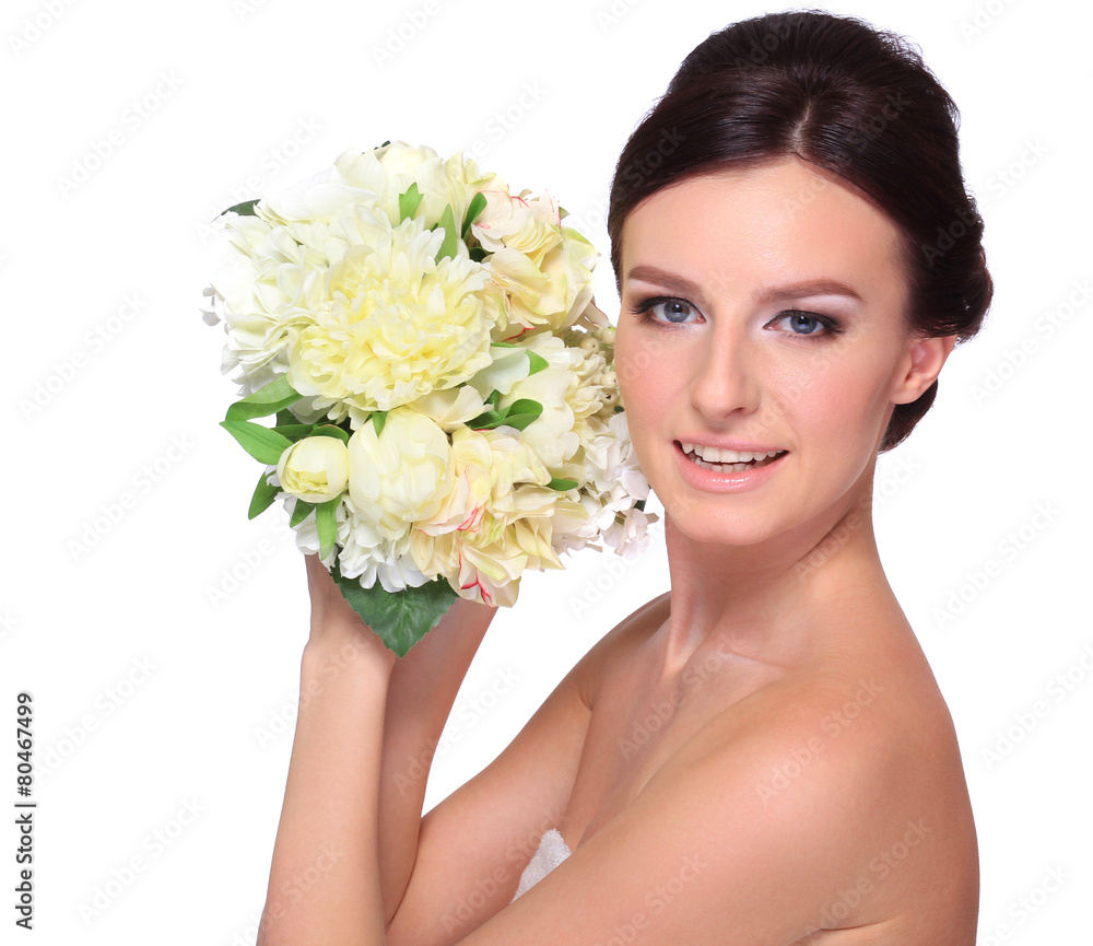 Portrait of a young beautiful bride. Portrait of a young beautiful bride.