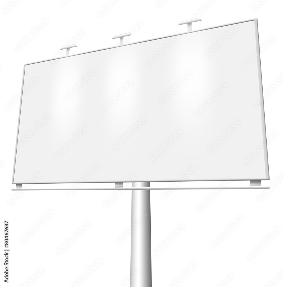 Obraz premium Blank billboard isolated on white background